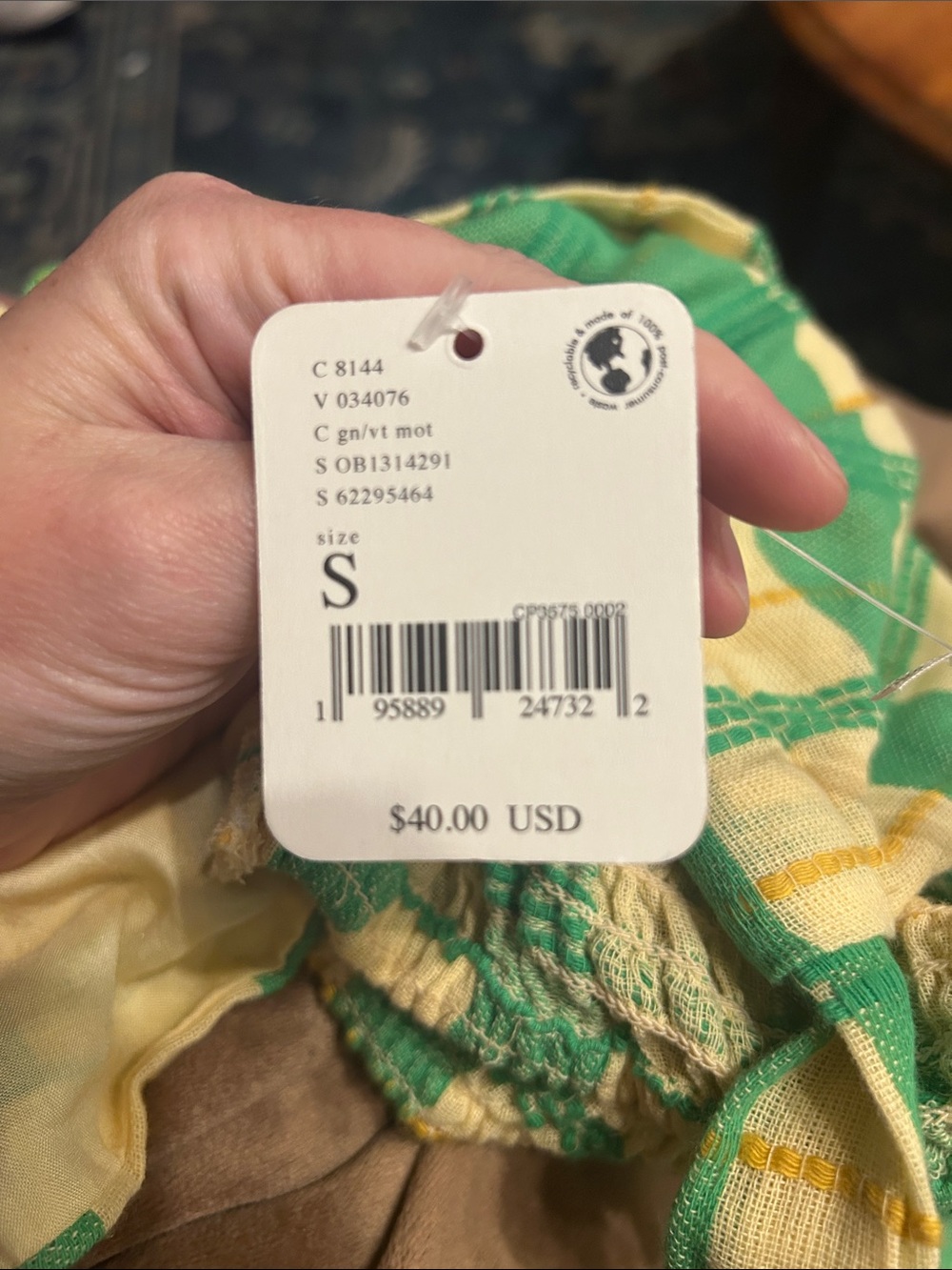 Free people Green and Yellow Plaid Tie-Front Cropped Tank - Picture 5 of 5